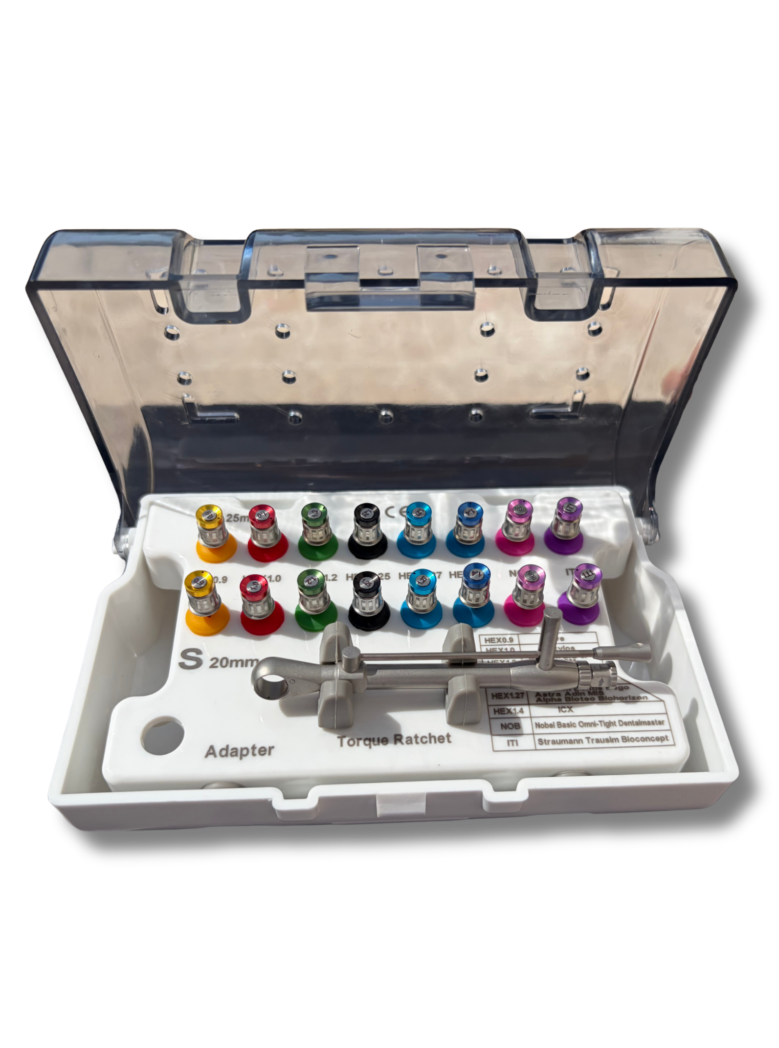 Universal Implantat-Prothetik Drehmomentschlüssel-Set | 16-teilig | 10–70 Ncm