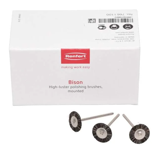 Renfert Bison Polierbürsten Ø 18 mm – 100 Stück