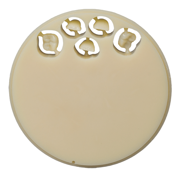 CAD/CAM wax blank 80 – dentin (YETI Dental), Ø 98.5 × 16 mm
