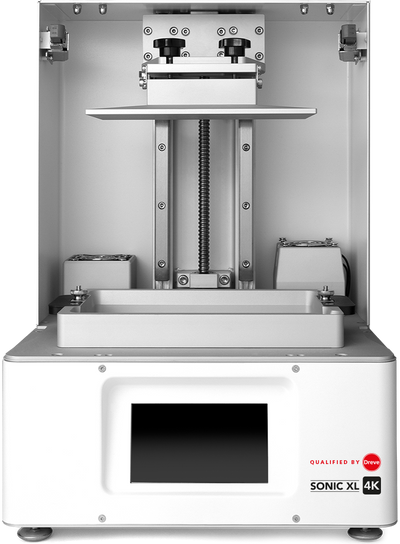 Phrozen Sonic XL 4K – Front geöffnet, Bauplattform/Harzwanne sichtbar