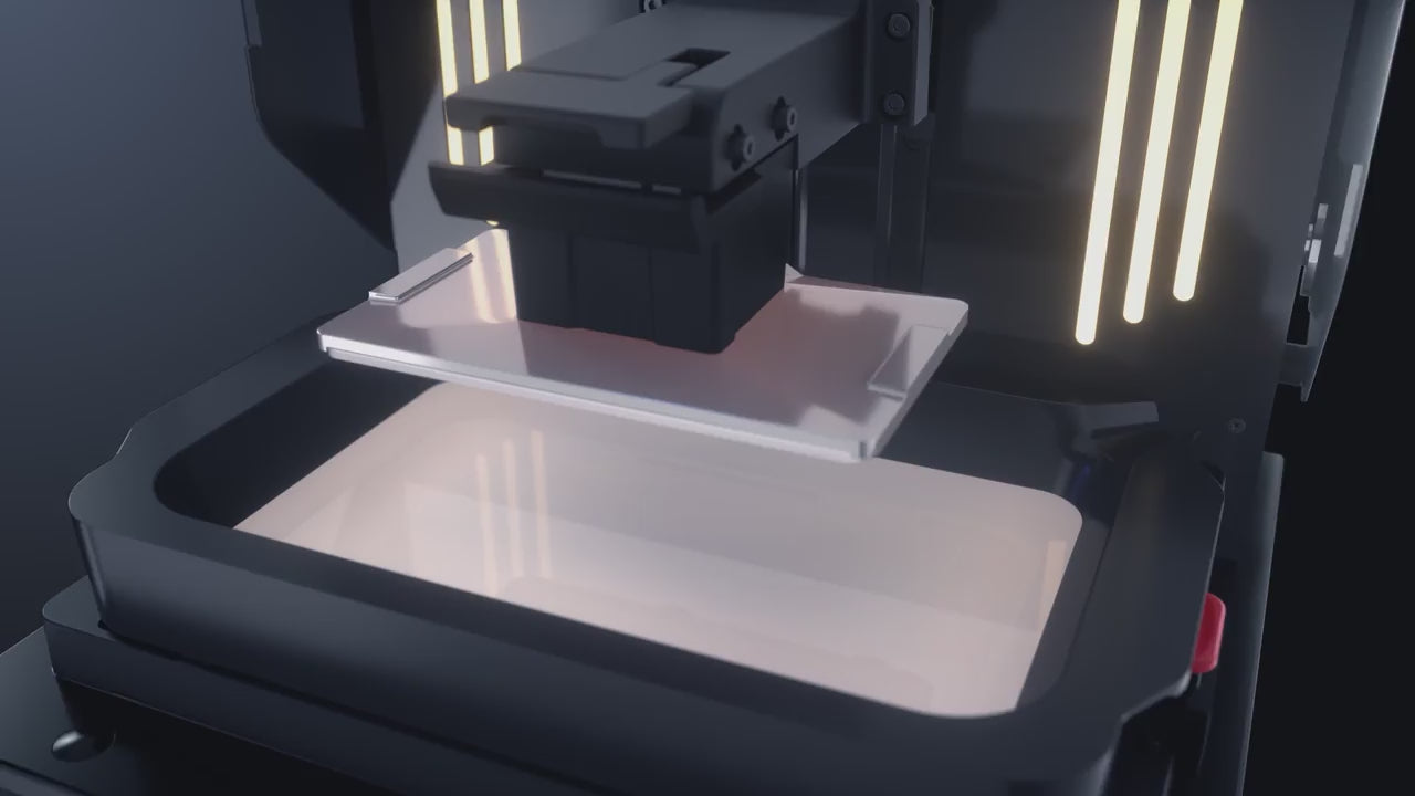 Load video: 3D printer for precise dental solutions – AccuFab-F1 with dual heating technology